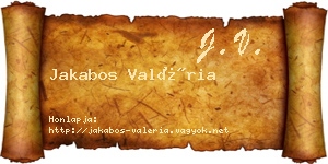Jakabos Valéria névjegykártya