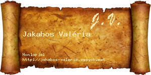 Jakabos Valéria névjegykártya